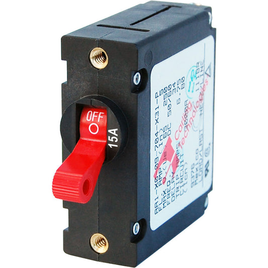 Blue Sea 7209 AC / DC Single Pole Magnetic World Circuit Breaker  -  15 Amp [7209]