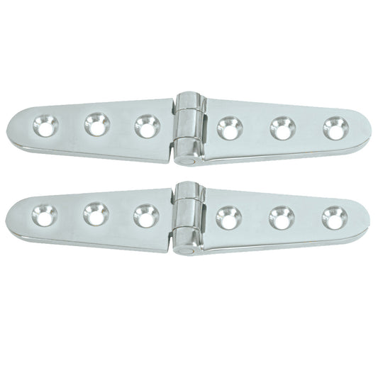 Whitecap Strap Hinge - CP/Brass - 6" x 1-1/8" - Pair [S-0605C]